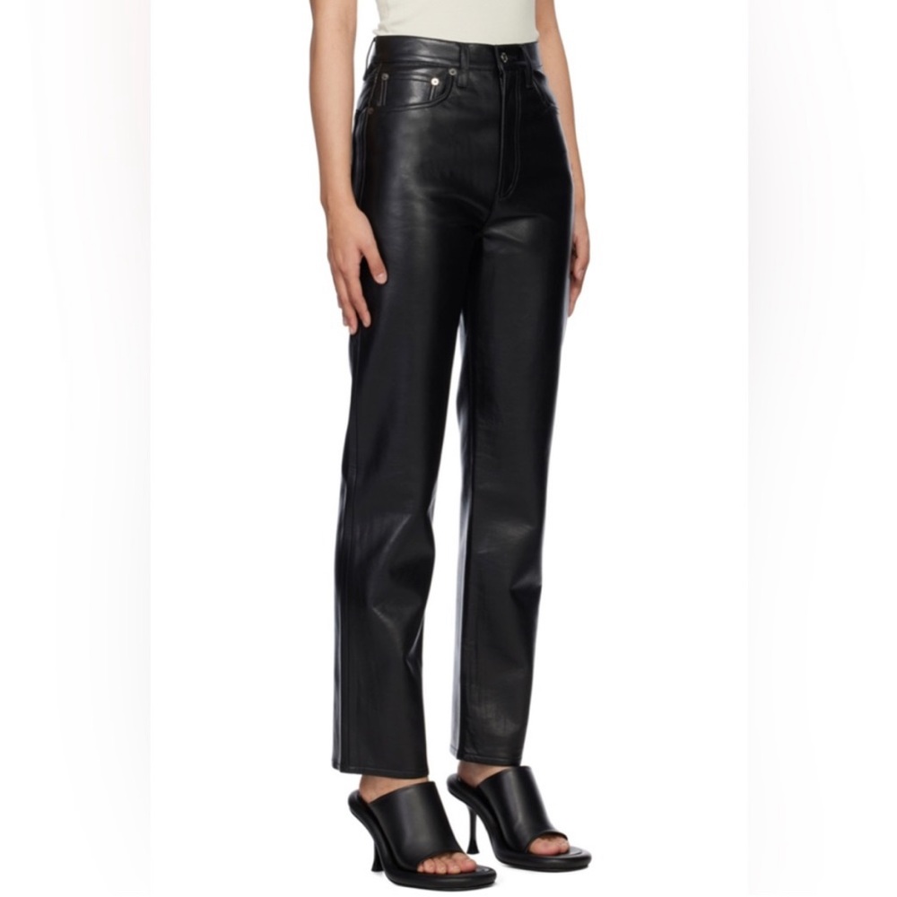 Agolde 90s Pinch Waist Leather Pants - 24